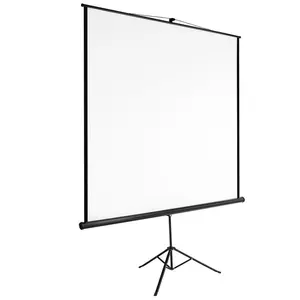 TECTAKE Toile Ecran de Projection pour Vidéo Projecteur avec 1 Trépied Réglable 212 cm x 90 cm x 260 cm - BlancVendu parcdiscount