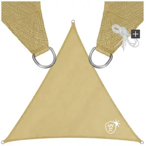 TECTAKE Voile d'ombrage triangulaire, beige