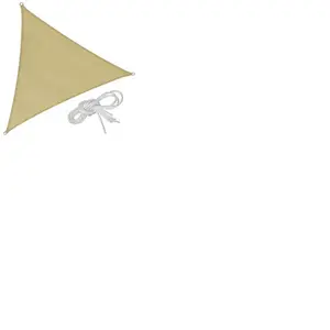 TOILE SOLAIRE - TECTAKE - Voile d'ombrage triangulaire avec une protection UV 50+ Cordes de tension comprises 6x6m - Beige pas cher