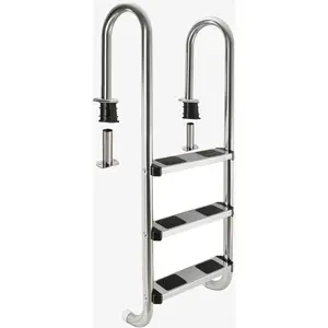 Echelle de Piscine AREBOS - 3 marches - Acier Inoxydable - Patins anti...