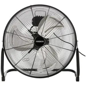 AREBOS Vloerventilator 50cm - Ventilator 120W - 3 Instelbare Snelheidsniveaus - Zwart