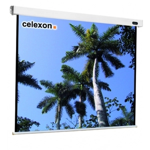 Ecran de projection motorisé CELEXON - 200 x 200 cm - Format 1:1 - Idéal pour Home Cinéma