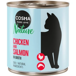 6x280g Cosma Nature poulet, saumon - Pâtée pour chat pas cher