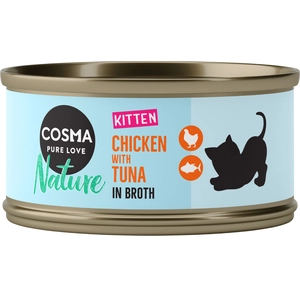 6x70g Cosma Nature Kitten poulet, thon - Pâtée pour chat pas cher
