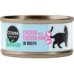 6x70g Cosma Nature poulet, jambon de poulet - Pâtée pour chat pas cher