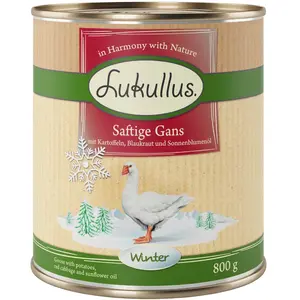 Lukullus menu d'hiver, oie fondante (sans céréales) pour chien - 6 x 800 g pas cher
