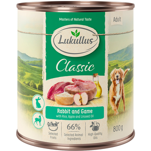 Lukullus Adult 6 x 800 g pour chien - lapin & gibier pas cher