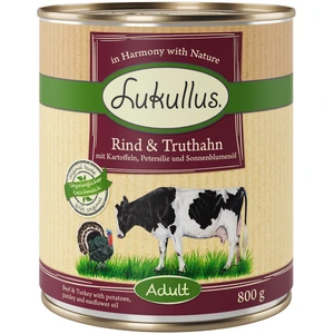 Lukullus Adult sans céréales 6 x 800 g pour chien Rind & Truthahn pas cher