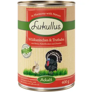Lukullus Adult 6 x 400 g pour chien - lapin de garenne & dinde pas cher
