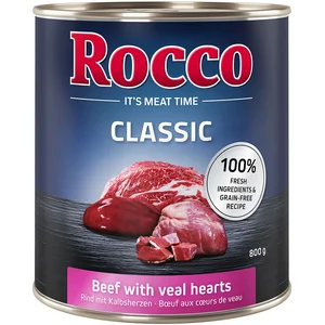 6x800g Rocco Classic boeuf, coeurs de veau - Pâtée pour chien pas cher