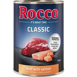 6x400g Rocco Classic boeuf, saumon - Pâtée pour chien pas cher