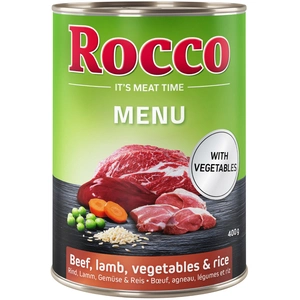 6x400g Menu Rocco, boeuf & agneau - Pâtée pour chienVendu parzooplus-be