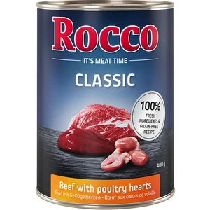 6x400g Rocco Classic boeuf, coeur de volaille - Pâtée pour chien pas cher