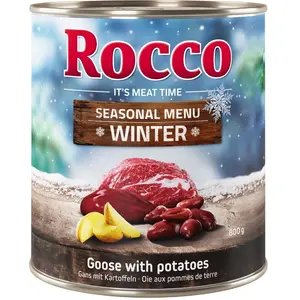 6x800g Édition limitée Rocco Menu d'hiver boeuf, foie d'oie, pommes de terre - Pâtée pour chien pas cher