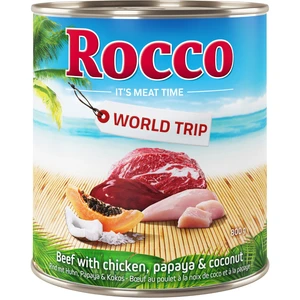 6x800g Boîtes Rocco Tour du monde, Jamaïque, poulet, noix de coco & papaye - Pâtée pour chien pas cher