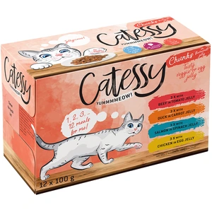 12x100g Catessy Bouchées en gelée de légumes (4 saveurs) - Pâtée pour chat pas cher