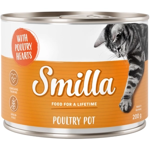 6x200g Smilla volaille, coeurs de volaille - Pâtée pour chat pas cher