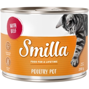 6x200g Smilla volaille, boeuf - Pâtée pour chat pas cher