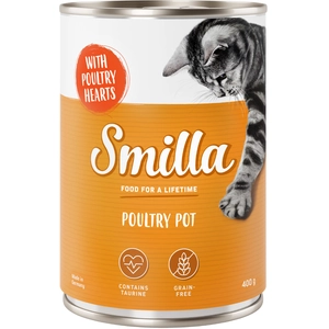 6x400g Smilla volaille, coeurs de volaille - Pâtée pour chat pas cher