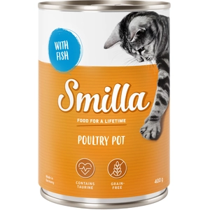 6x400g Smilla volaille volaille, poisson - Pâtée pour chat pas cher