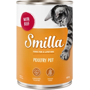 6x400g Smilla volaille, boeuf - Pâtée pour chat pas cher