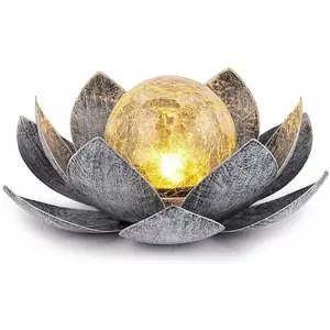 Lot de 2 fleurs de lotus solaire lampe solaire de jardin blanc chaud, ...Vendu parcdiscount