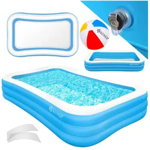 Piscine gonflable familiale - KESSER - Dimensions 240x142x56 cm - Volume de remplissage 613 litres pas cher