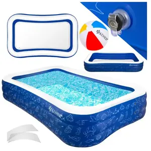 Piscine gonflable familiale - KESSER - Dimensions 305x183x56 cm - Volume de remplissage 1180 litres pas cher