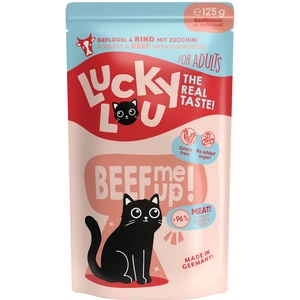 16x 125g Lucky Lou Adult volaille & boeuf nourriture pour chat humide pas cher