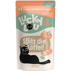 16x 125g Lucky Lou adulte volaille & lapin nourriture pour chat humide pas cher