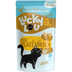 16x 125g Lucky Lou adulte volaille & cerf nourriture pour chat humide pas cher