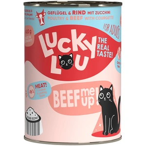 6x 400g Lucky Lou Lifestage adulte volaille & boeuf nourriture pour chat humide pas cher