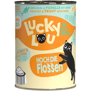 Comparateur de prix : 6x 400g Lucky Lou Lifestage Adult volaille & truite nourriture pour chat humide