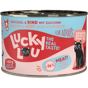 6x200g Lucky Lou Lifestage Adult volaille & boeuf nourriture pour chat humide pas cher