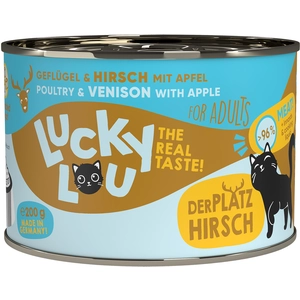 6x200g Lucky Lou Lifestage Adult volaille & cerf nourriture pour chat humide pas cher