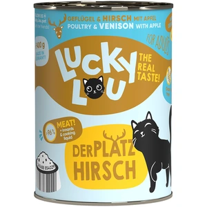 6x 400g Lucky Lou Lifestage Adult volaille & cerf nourriture pour chat humide pas cher