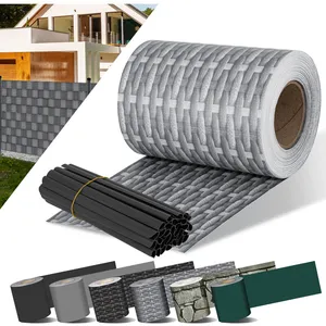 Bande brise-vue PVC - KESSER - 35 m - Gris rotin - Résistant aux intempéries - Montage sans outils pas cher
