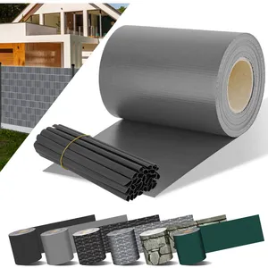 KESSER® PVC jaloezieën strip privacy roll dubbele staafmatten omheining ondoorzichtig, 30 bevestigingsclips | weer- en windbescherming | hekfolie privacy tuin tuinhek, Gris 35 m pas cher