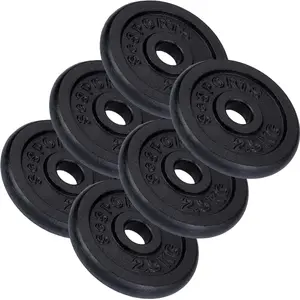 Disques de musculation en fonte 2 20 kg 15 KG (6 x 2.5 KG) ScSports pas cher