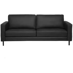 BELIANI Canapé 3 places en cuir noir SAVALEN pas cher