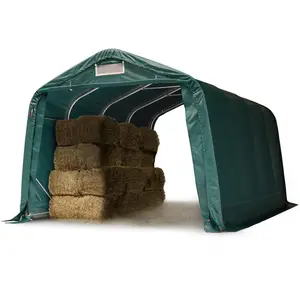 TOOLPORT Abri tunnel robuste 3,3x4,8 m étanche bâche pvc 800N, vert pas cher