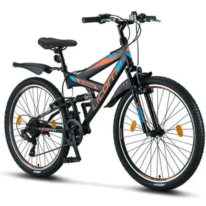 Licorne Bike Vélo VTT 26" Premium Vélo [26, Noir/Bleu/Orange]Vendu parcdiscount