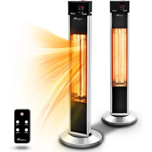 TRESKO Radiateur infrarouge sur pied 2000W Chauffage radiant électriqu...