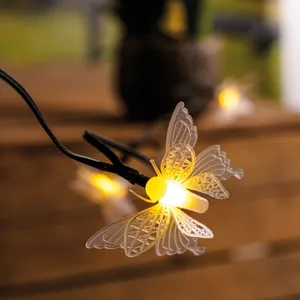 esotec Guirlande lumineuse solaire décorative avec papillons 102183 pas cher