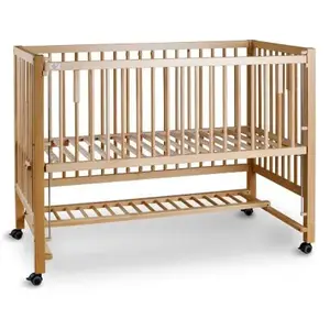 Lit d'appoint XXL HAJO - TISSI - hêtre NATUREL - 120x60 cm pas cher