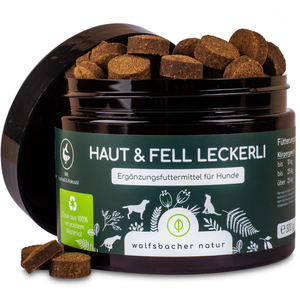 300g Wolfsbacher Natur Leckerli Peau & Pelage Friandises pour chien pas cher