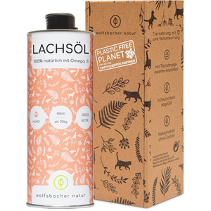 1Litre d'huile de saumon Wolfsbacher Natur Complément alimentaire pour chien pas cher
