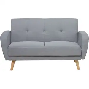 BELIANI Canapé convertible 2 places en tissu gris FLORLI pas cher