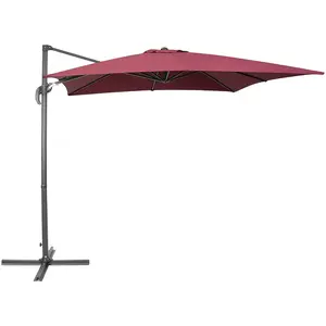 BELIANI Parasol De Jardin Carré 250 X 250 Cm Bordeaux MonzaVendu parbol