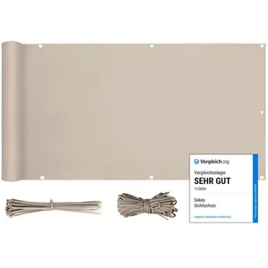 Sekey Brise-Vue pour Balcon Couverture de confidentialité Écran Polyster avec Attaches de câble et Cordons 120 x 300 cm Taupe pas cher